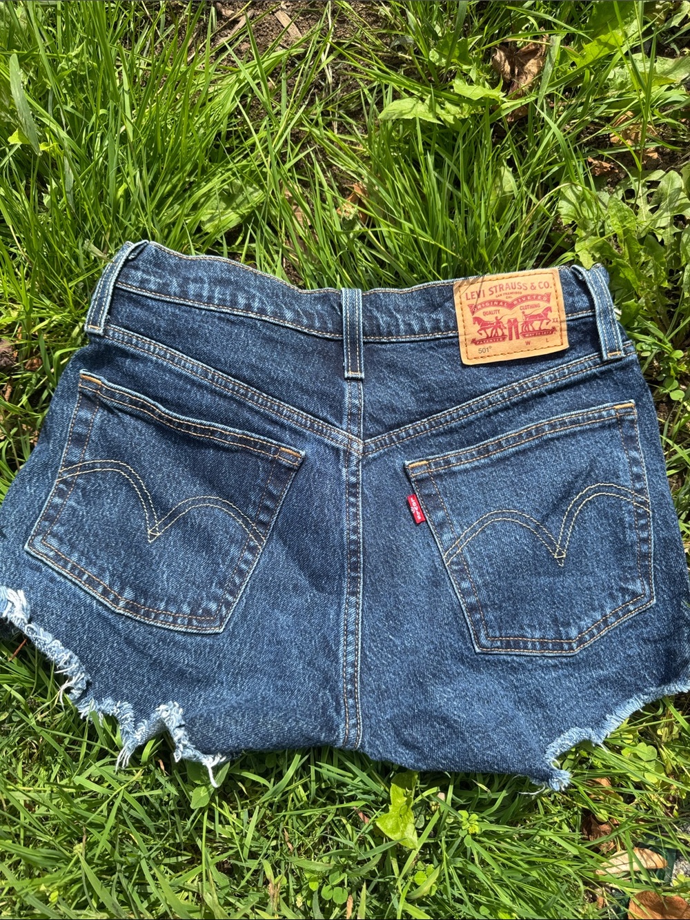 Levi's Women's Dark Indigo Denim Cutoff Shorts
